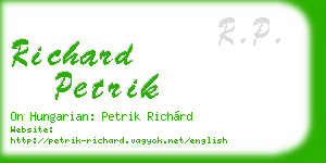 richard petrik business card